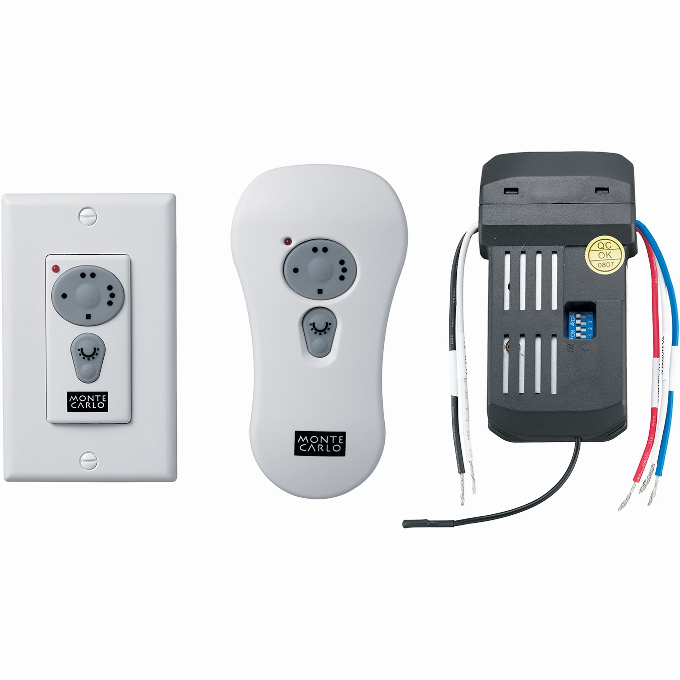 3-Speed with Dimmer Wall / Hand-Held Battery Operated Remote Control Kit ceiling fan control kits with remote