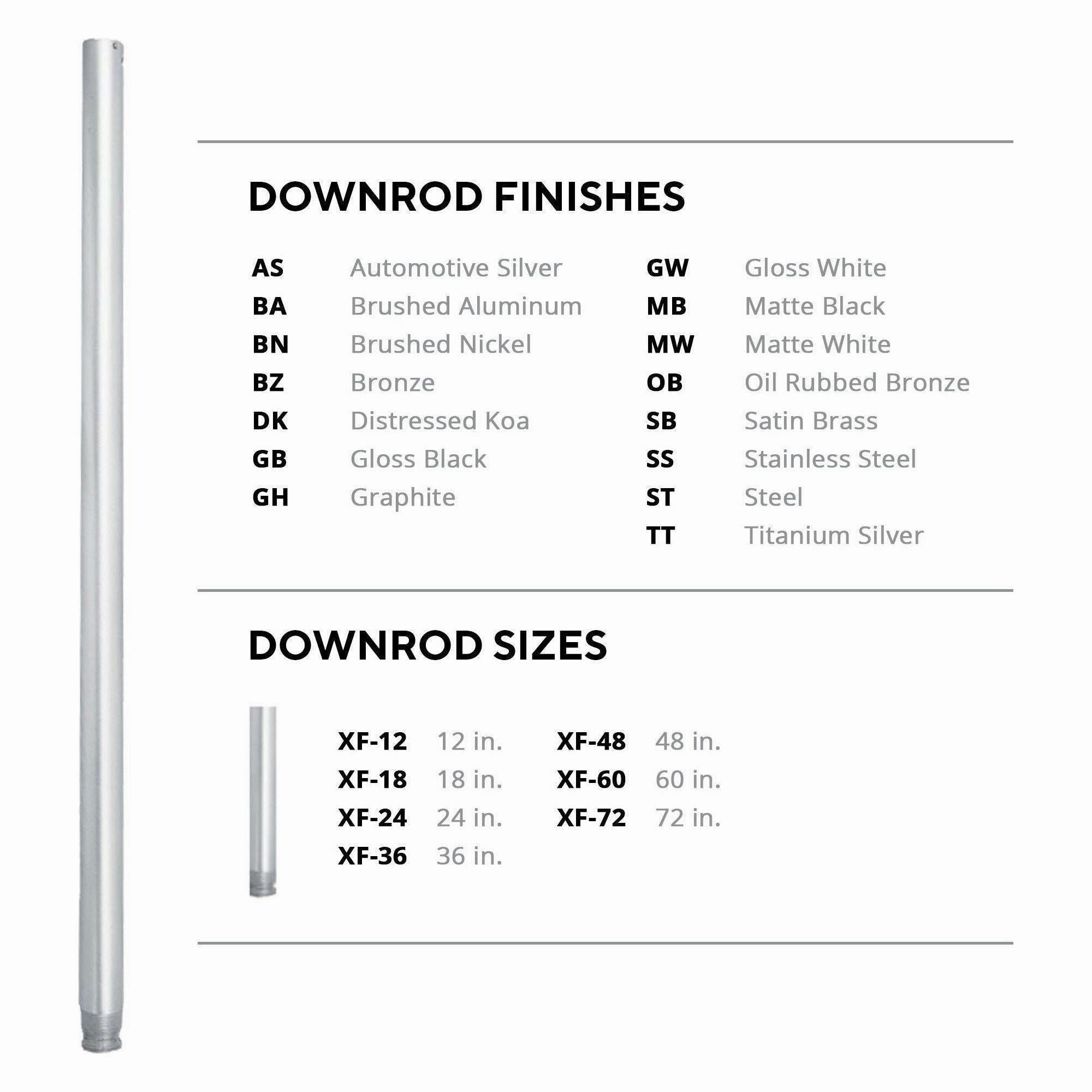 48" Ceiling Fan Extension Downrod