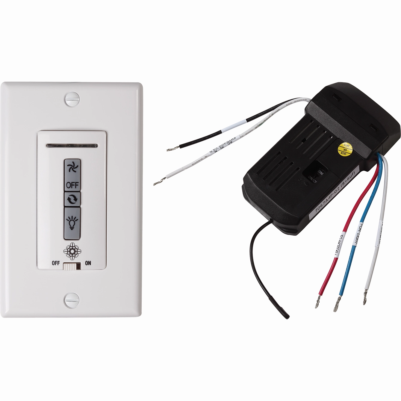 4-Speed with Dimmer Wall / Hand-Held Hardwired Remote Control Kit ceiling fan control kits with remote