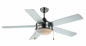 52``Ceiling Fan Brushed Nickel stylish medium fans for contemporary homes