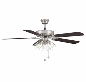 52" Ceiling Fan Brushed Nickel portable medium fans with handle design