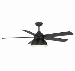 52"Ceiling Fan Matte Black energy-efficient medium fans with remote