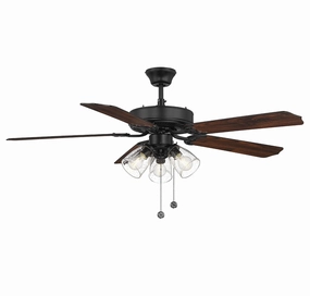52" Ceiling Fan Matte Black medium size fans for home ventilation