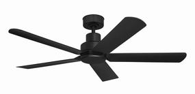 52"Ceiling Fan Matte Black energy-efficient medium fans with remote