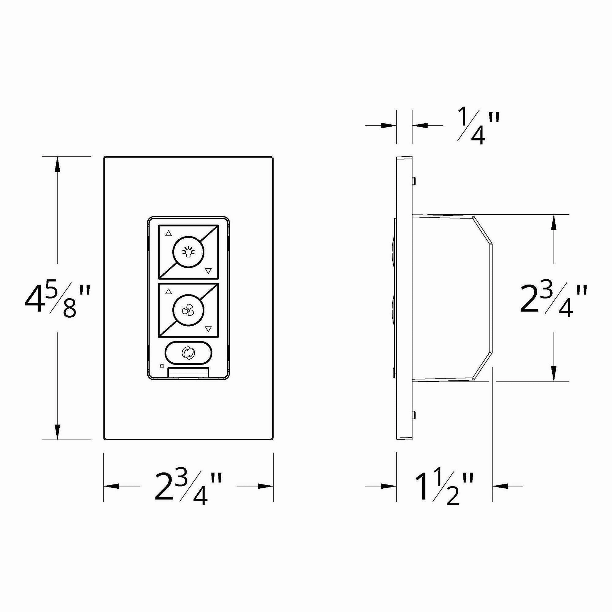 6-Speed RF Ceiling Fan Wall Control with Single Pole Wallplate