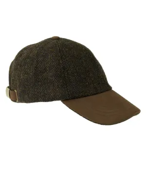 Accessories Heather Hats Heather Glencairn Harris Tweed / Leather Peak Baseball Cap Clearance