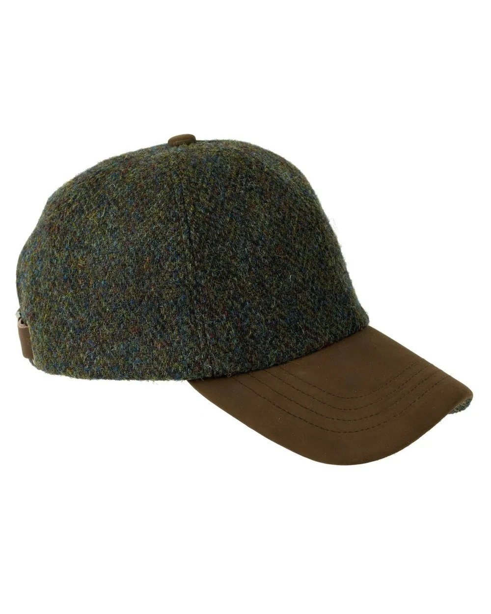 Accessories Heather Hats Heather Glencairn Harris Tweed / Leather Peak Baseball Cap