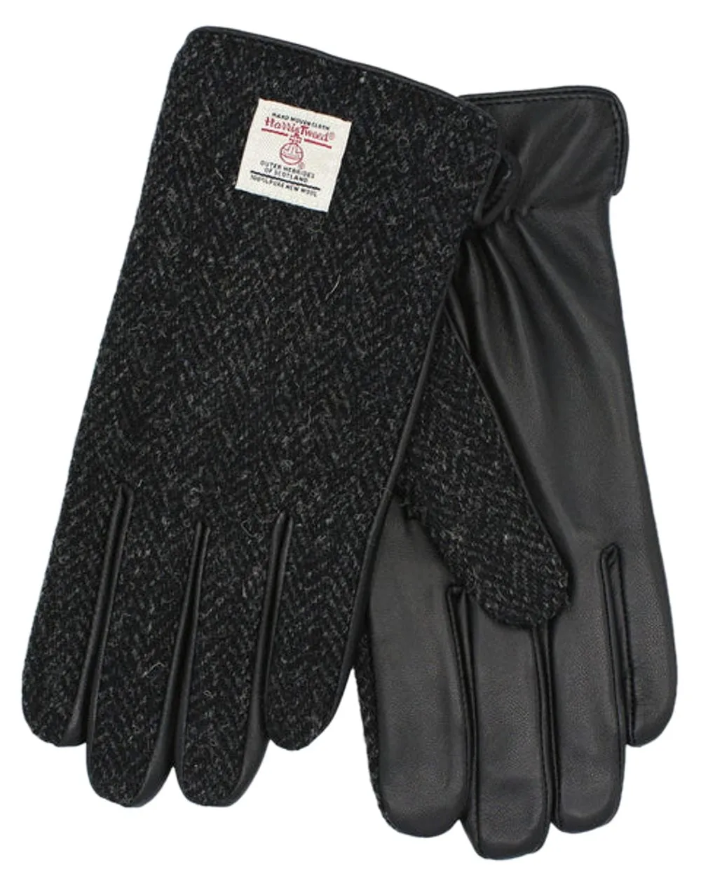 Accessories Heather Hats Heather Mens Grant Harris Tweed And Leather Gloves