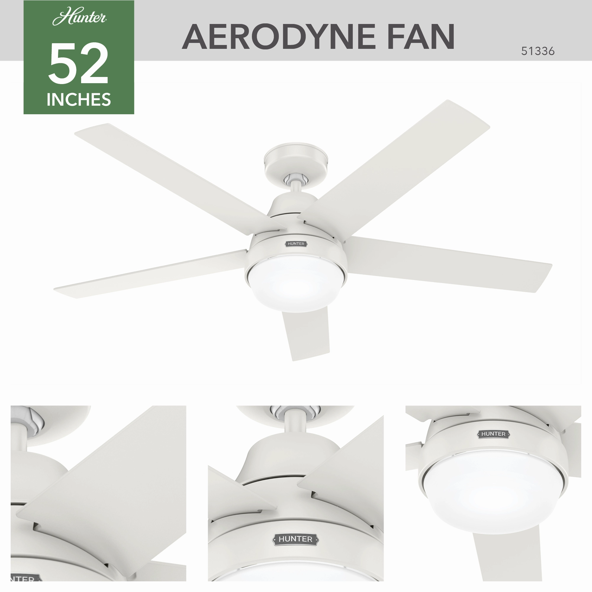 Aerodyne 52"Ceiling Fan Fresh White