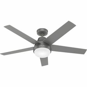 Aerodyne 52"Ceiling Fan Matte Silver quiet medium fans for living room use
