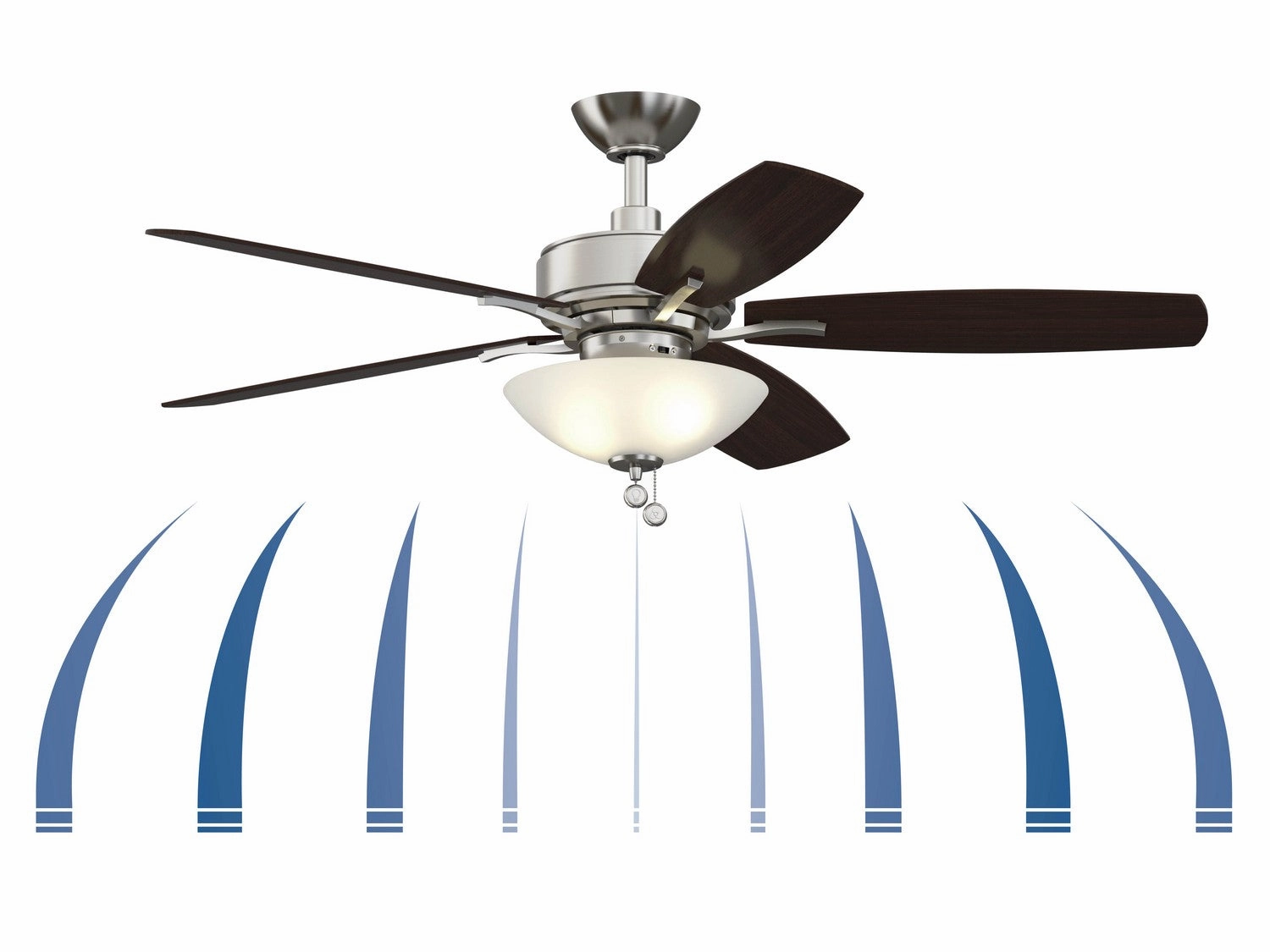 Aire Deluxe 52"Ceiling Fan Brushed Nickel