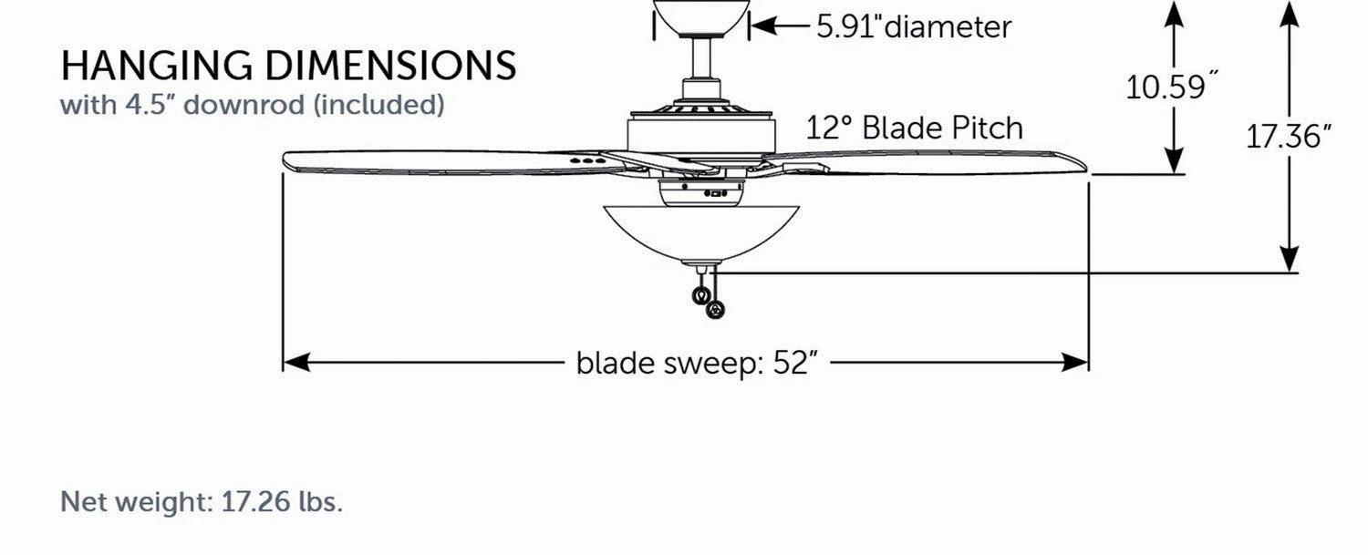Aire Deluxe 52"Ceiling Fan Dark Bronze