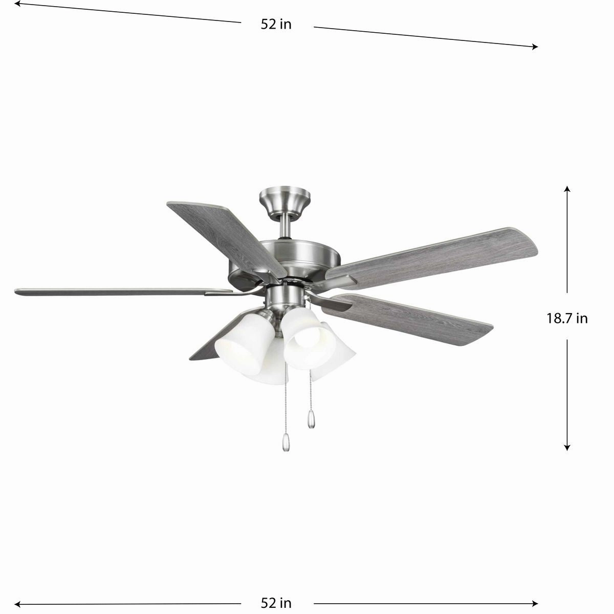AirPro 52"Ceiling Fan Brushed Nickel