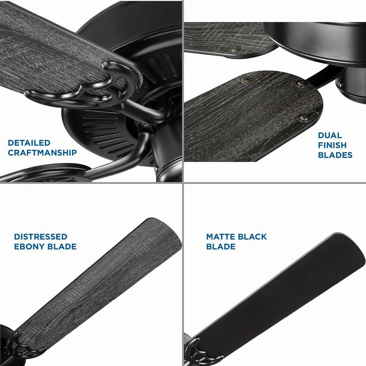AirPro 52"Ceiling Fan Matte Black