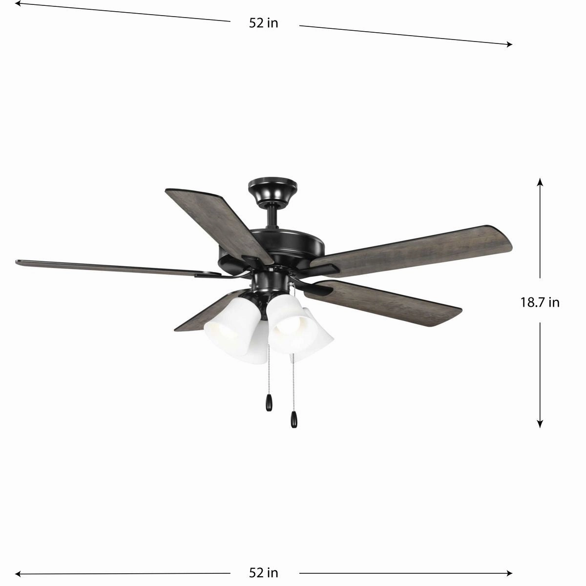 AirPro 52"Ceiling Fan Matte Black