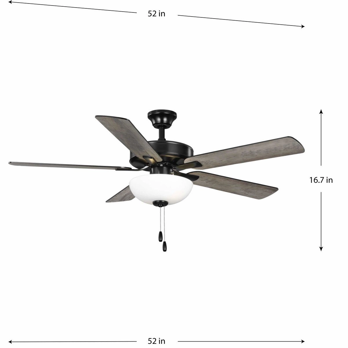 AirPro 52"Ceiling Fan Matte Black