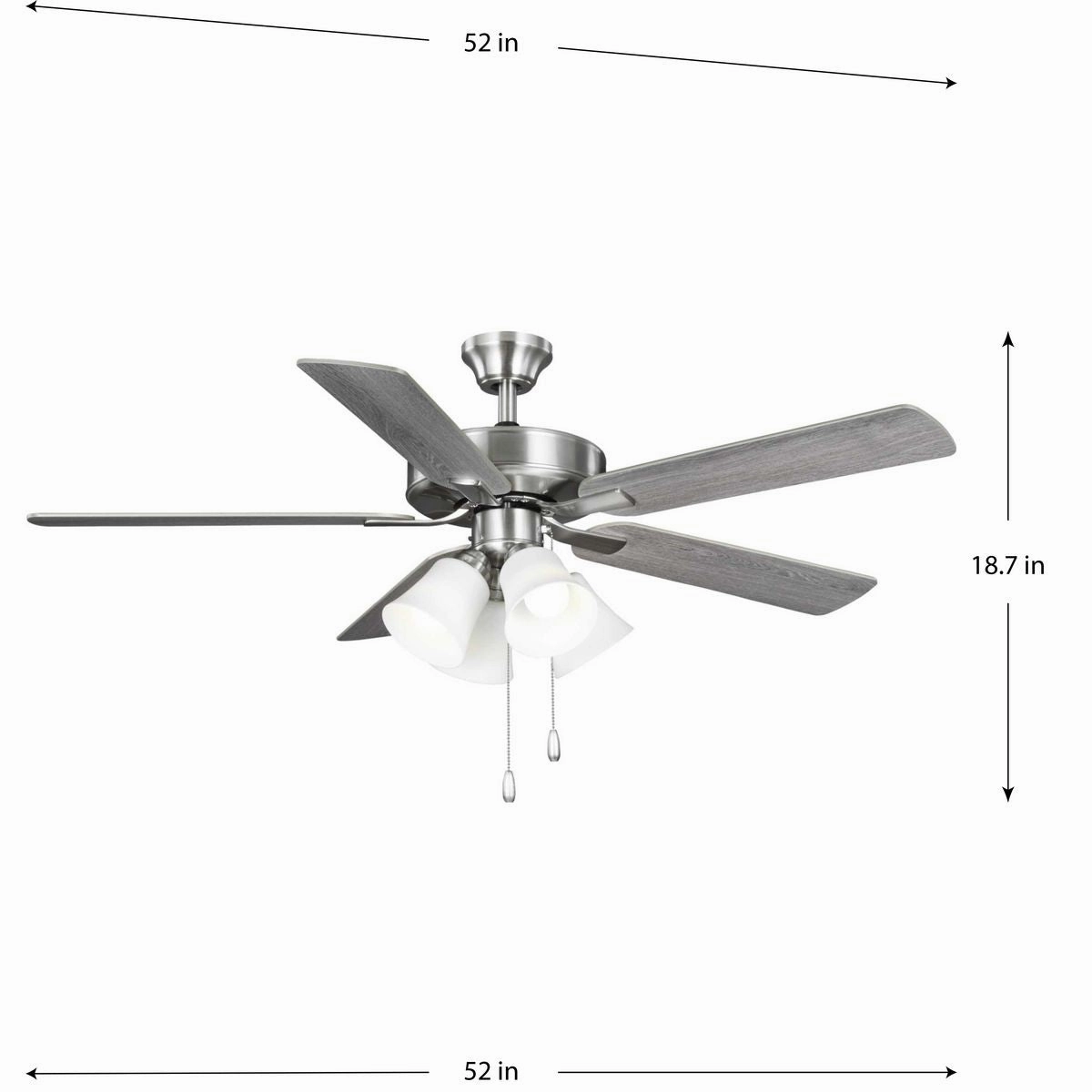 Airpro Builder Fan 52"Ceiling Fan Brushed Nickel