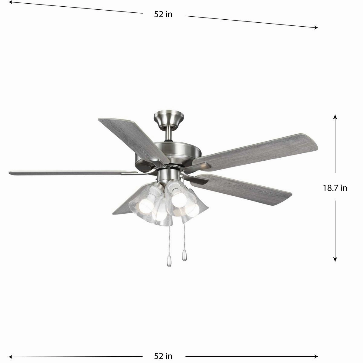 Airpro Builder Fan 52"Ceiling Fan Brushed Nickel