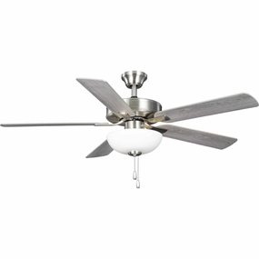 Airpro Builder Fan 52"Ceiling Fan Brushed Nickel compact medium fans for desks and counters