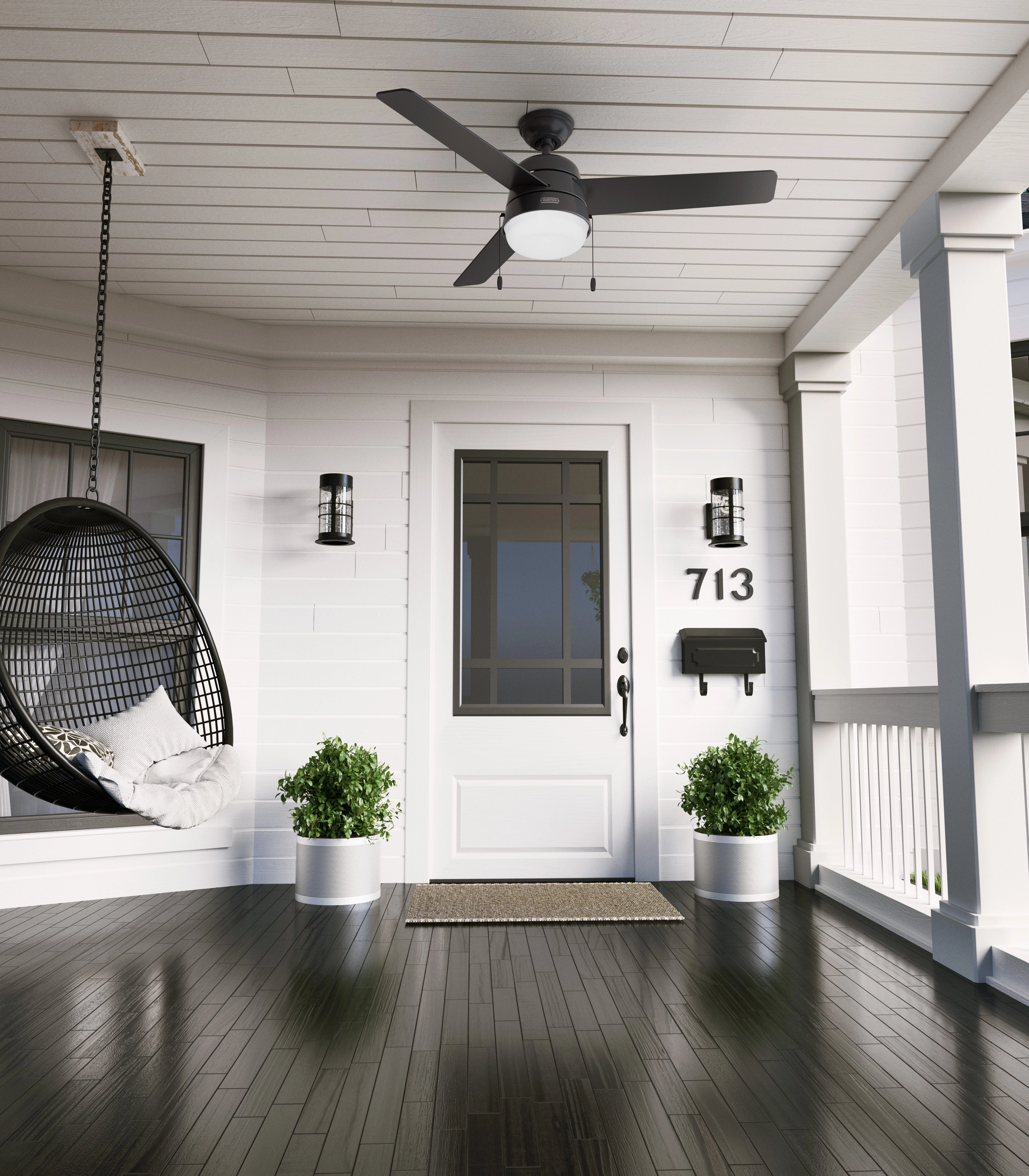 Aker 52"Ceiling Fan Matte Black