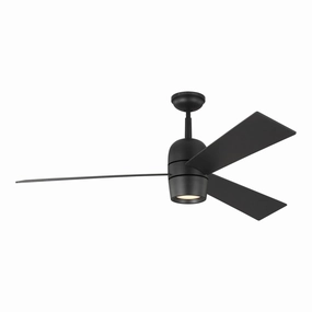 Alba 60"Ceiling Fan Midnight Black quiet medium fans for living room use