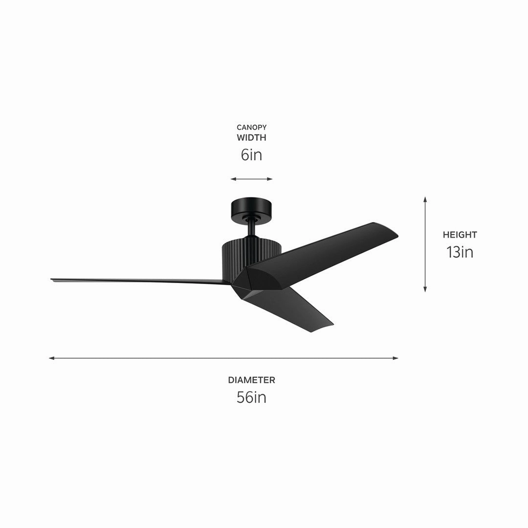 Almere 56"Ceiling Fan Satin Black