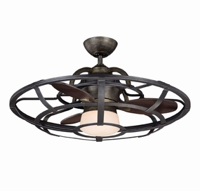 Alsace LED Fan D'Lier Reclaimed Wood decorative fandeliers with lights