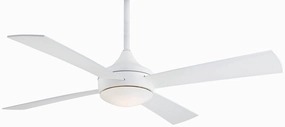 Aluma Wet Led 52"Ceiling Fan Flat White compact medium fans for desks and counters
