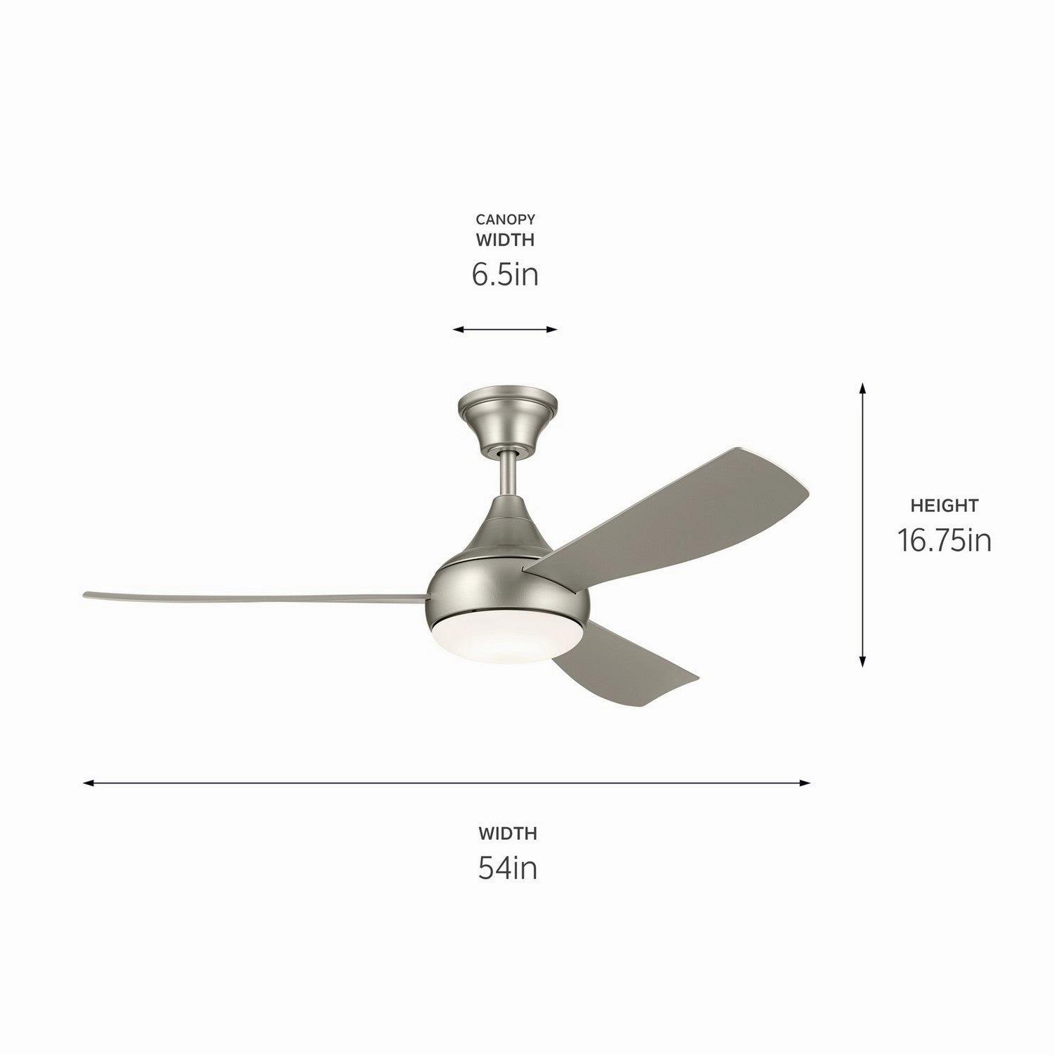 Ample 54"Ceiling Fan Brushed Nickel