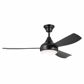 Ample 54"Ceiling Fan Satin Black stylish medium fans for contemporary homes
