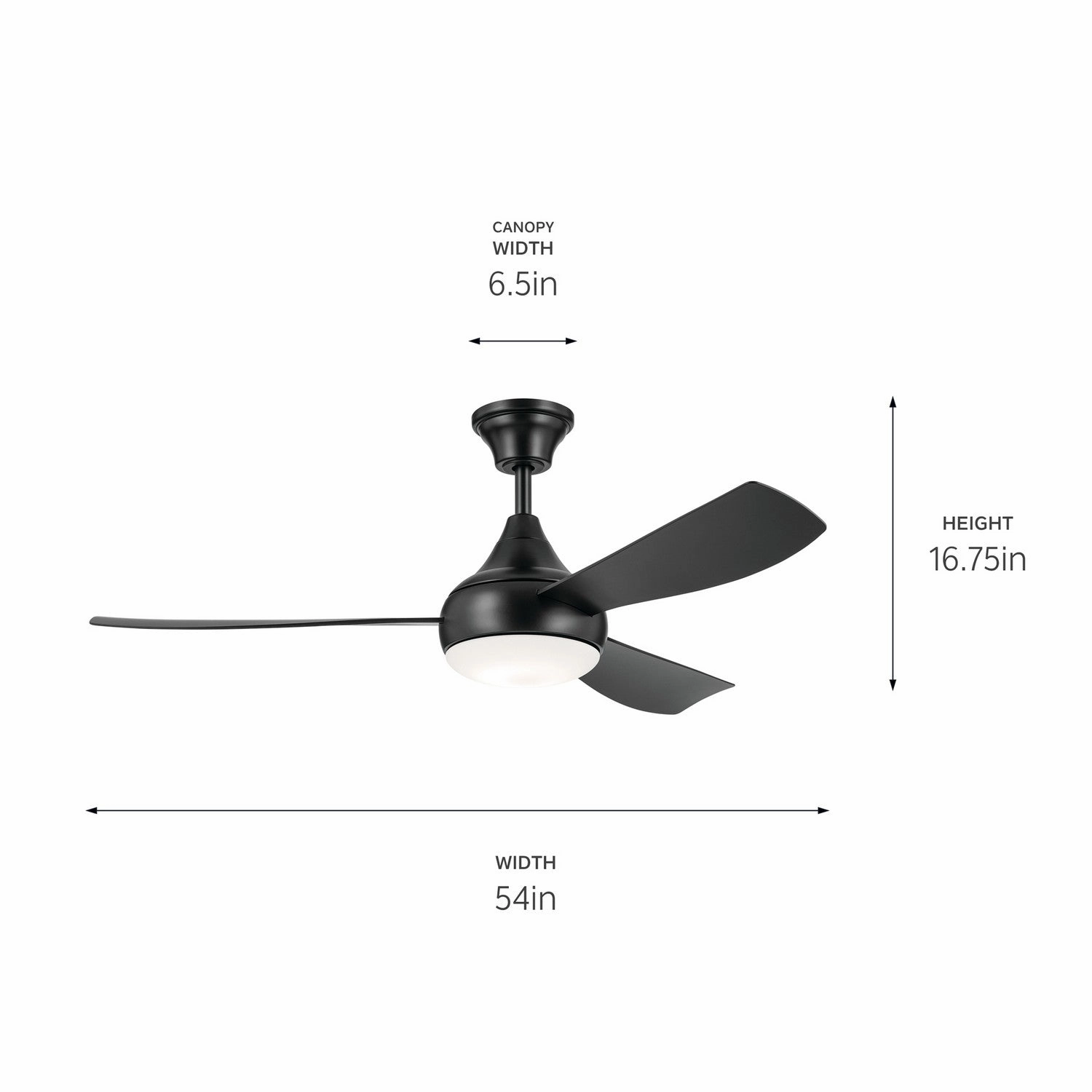 Ample 54"Ceiling Fan Satin Black