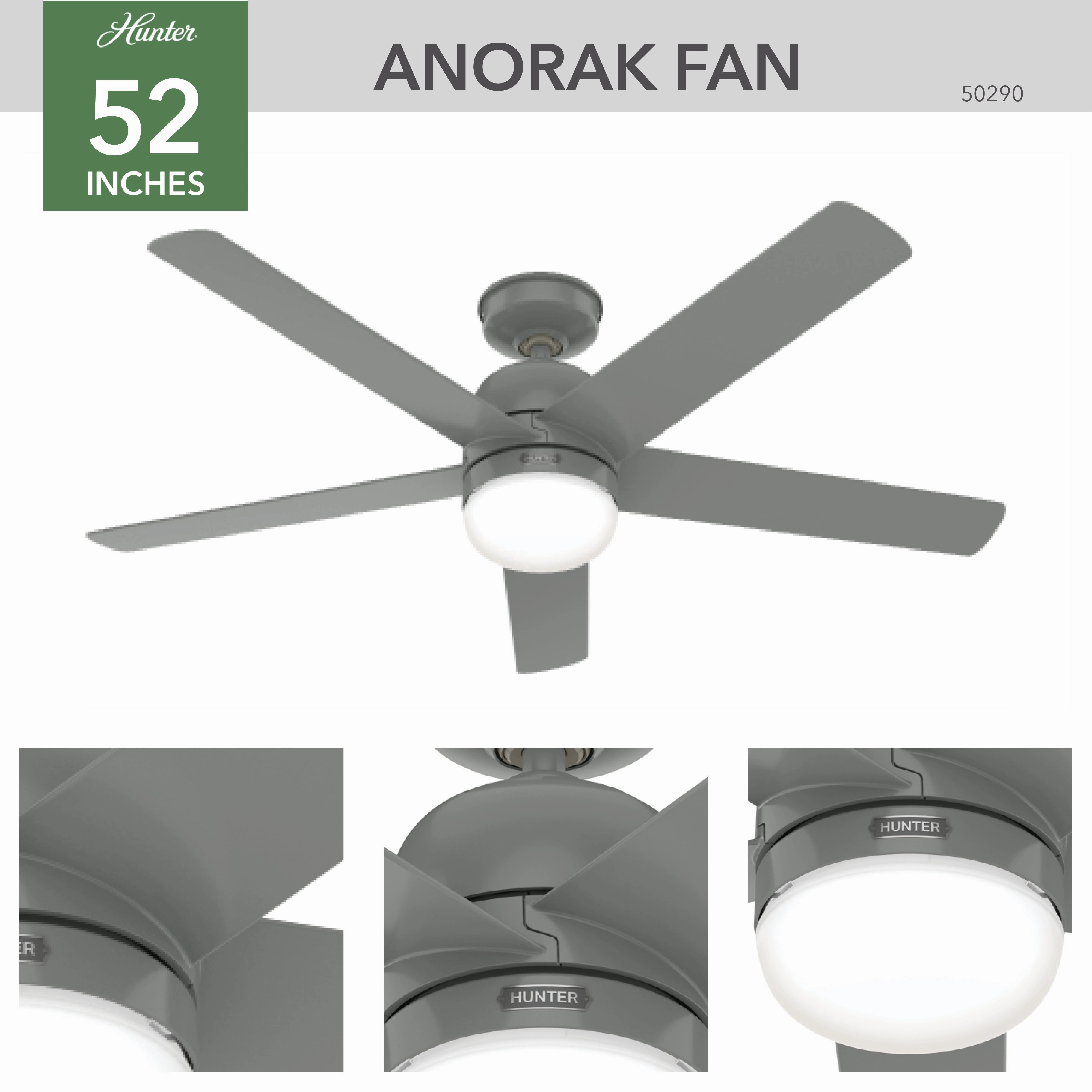 Anorak 52"Ceiling Fan Quartz Grey