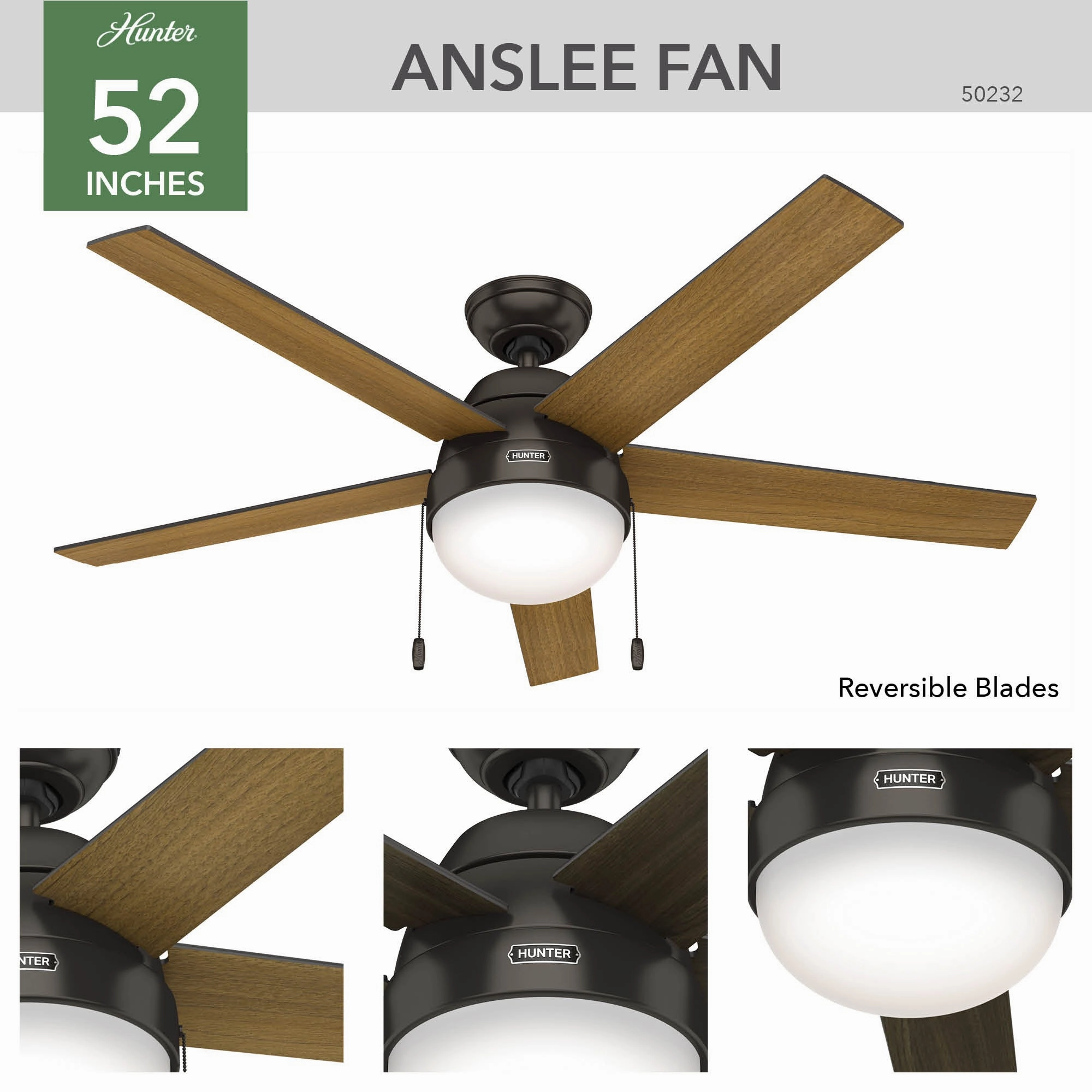 Anslee 52"Ceiling Fan Premier Bronze