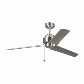 Arcade 54"Ceiling Fan Brushed Steel quiet medium fans for living room use