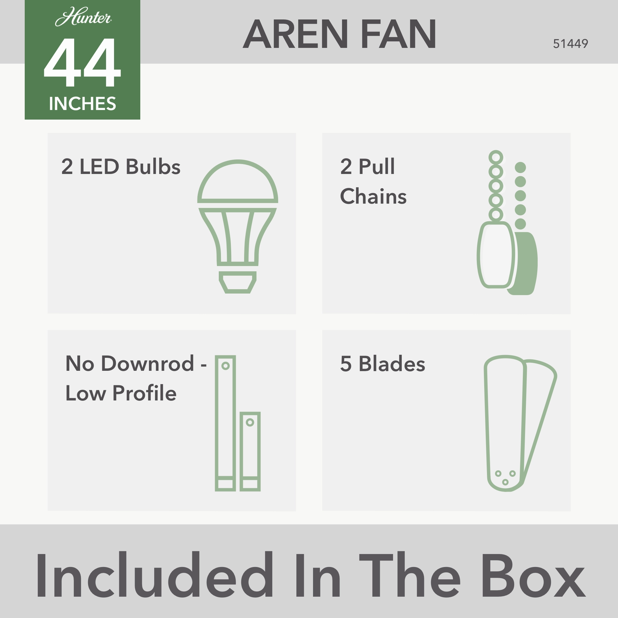 Aren 44"Ceiling Fan Brushed Nickel