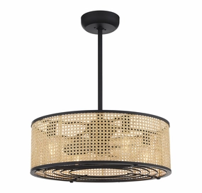 Astoria Four Light Fan D'lier Matte Black decorative fandeliers with lights