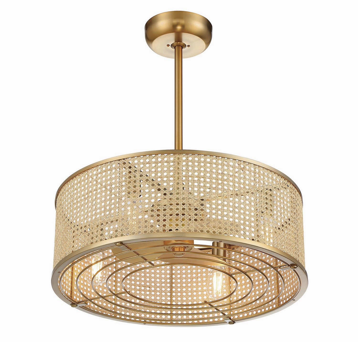 Astoria Four Light Fan D'lier Warm Brass