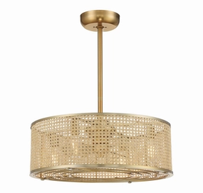 Astoria Four Light Fan D'lier Warm Brass decorative fandeliers with lights