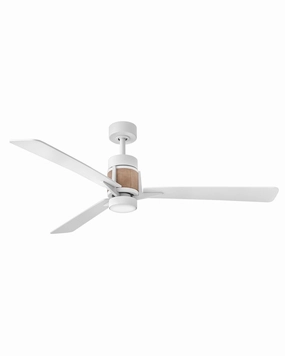 Atticus 56" LED Smart Fan Matte White compact medium fans for desks and counters