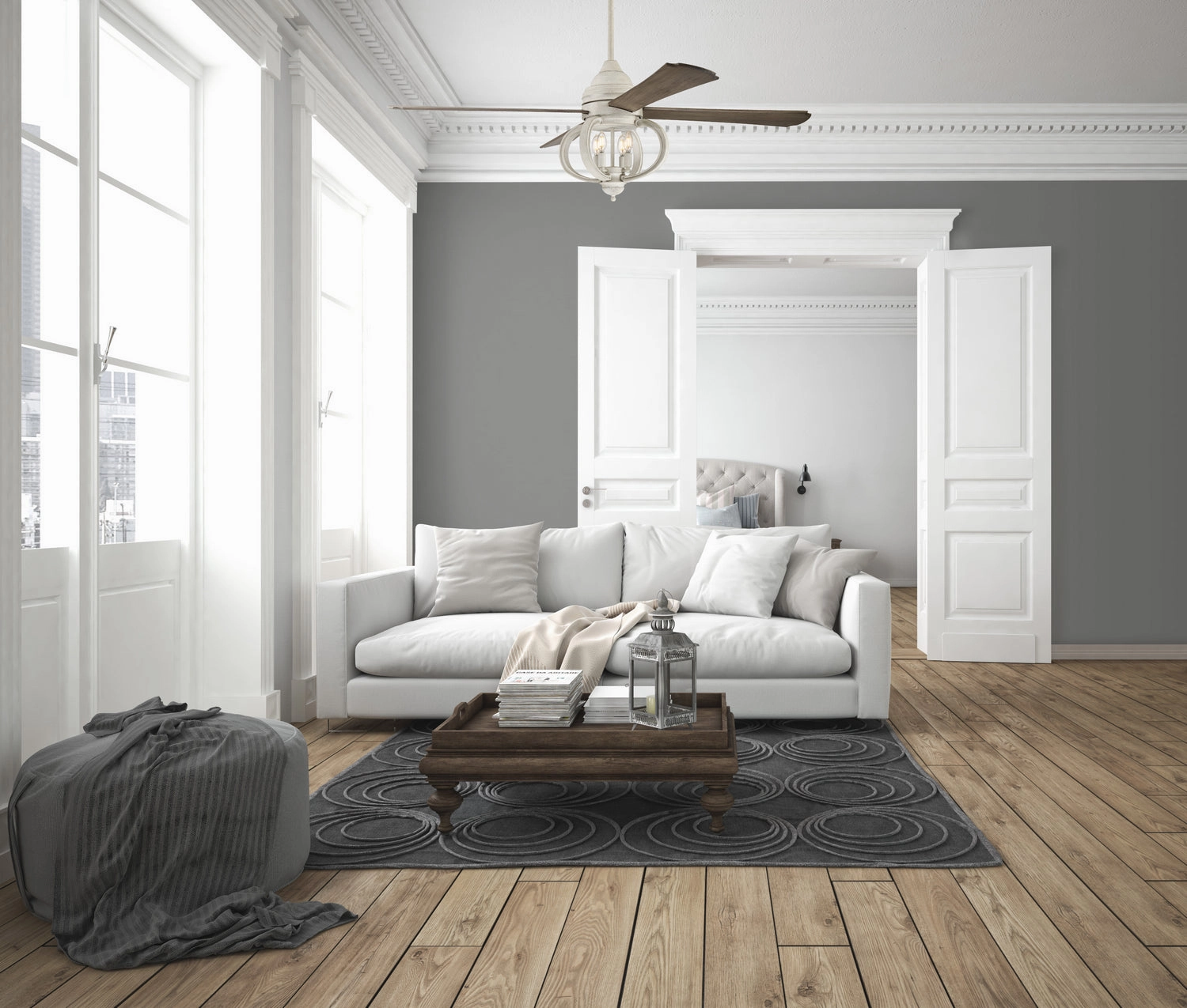 Augusta 60"Ceiling Fan Cottage White