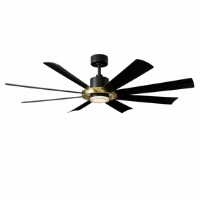 Aura 60"Ceiling Fan Soft Brass/Matte Black energy-efficient medium fans with remote
