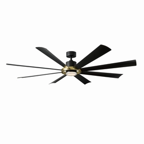Aura 72"Ceiling Fan Soft Brass/Matte Black compact medium fans for desks and counters
