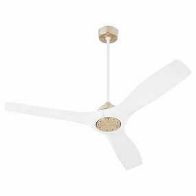 Avalon 52" Ceiling Fan Aged Brass / White oscillating medium fans with strong airflow