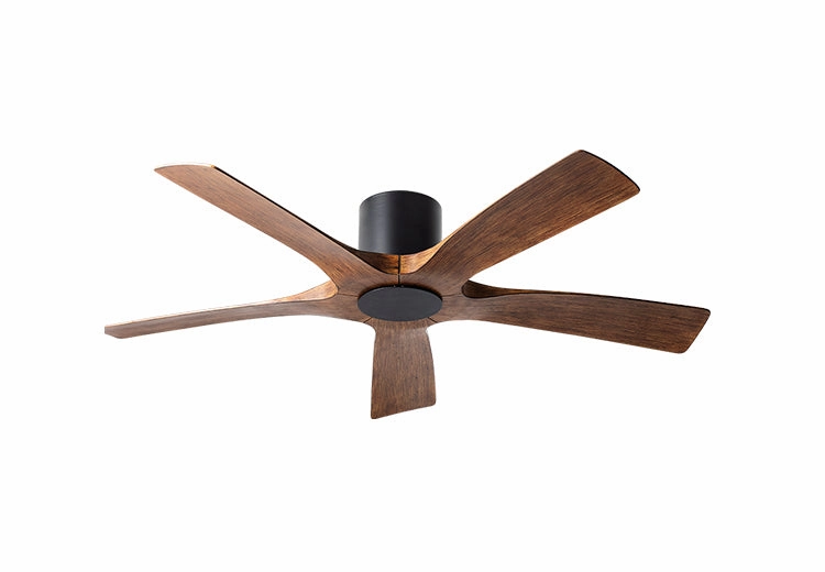 Aviator 5 54"Ceiling Fan Matte Black/Distressed Koa space-saving huggers with modern style