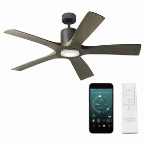 Aviator Indoor/Outdoor 5-Blade 54" Smart Ceiling Fan with Remote Control quiet ceiling fans with remote control