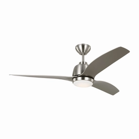 Avila 54"Ceiling Fan Brushed Steel quiet medium fans for living room use