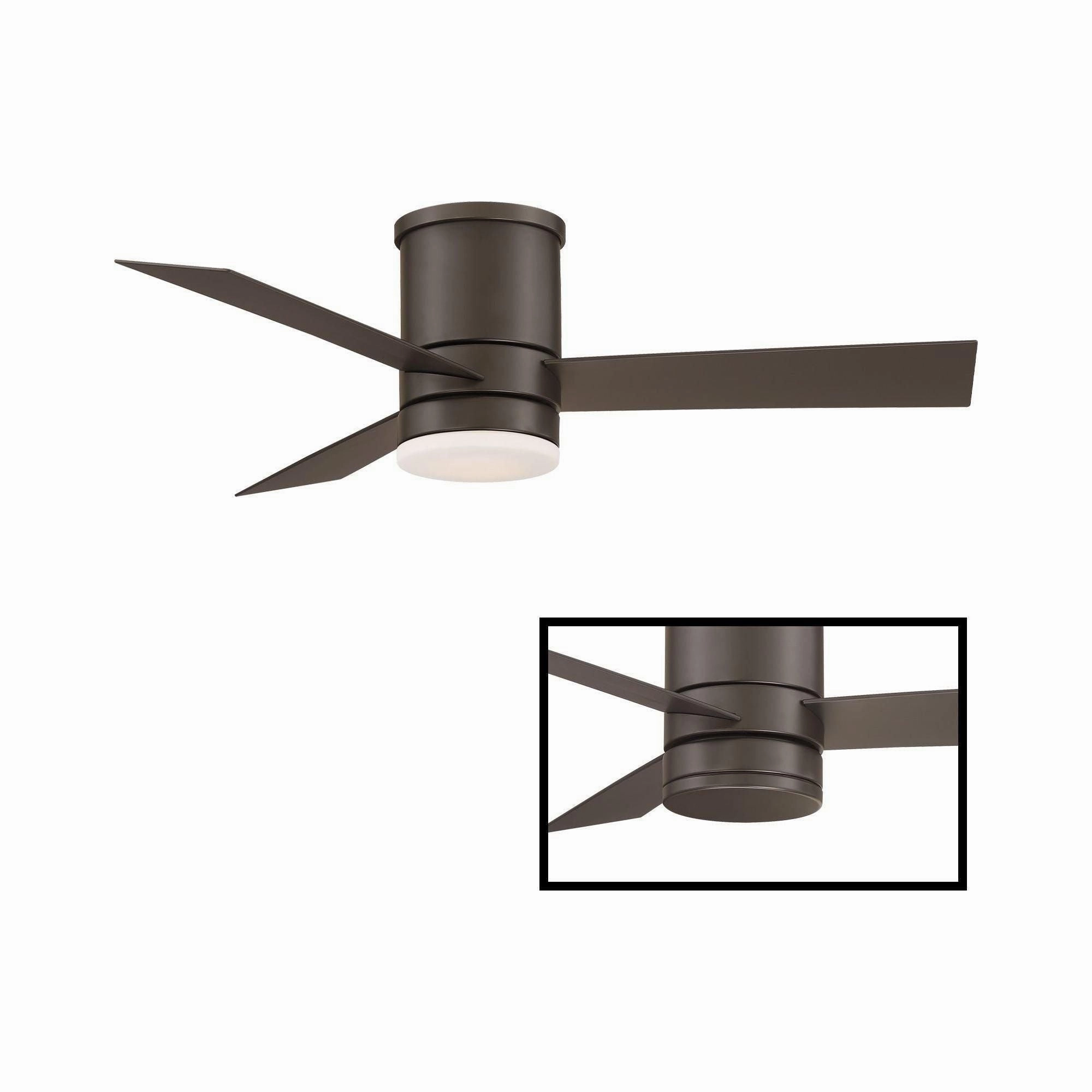 Axis Indoor/Outdoor 3-Blade 44" Smart Flush Mount Ceiling Fan with LED Light Kit and Remote Control