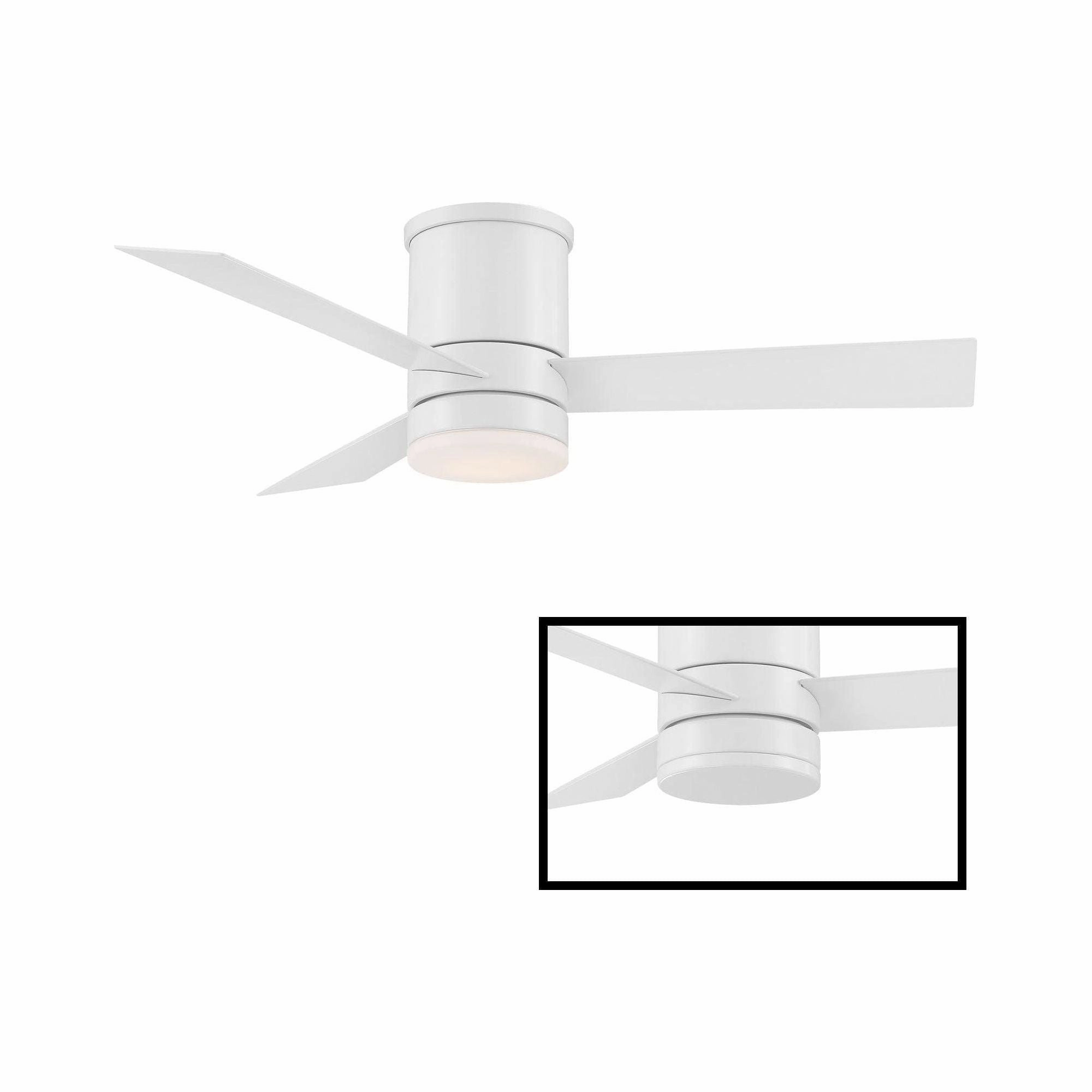 Axis Indoor/Outdoor 3-Blade 44" Smart Flush Mount Ceiling Fan with LED Light Kit and Remote Control