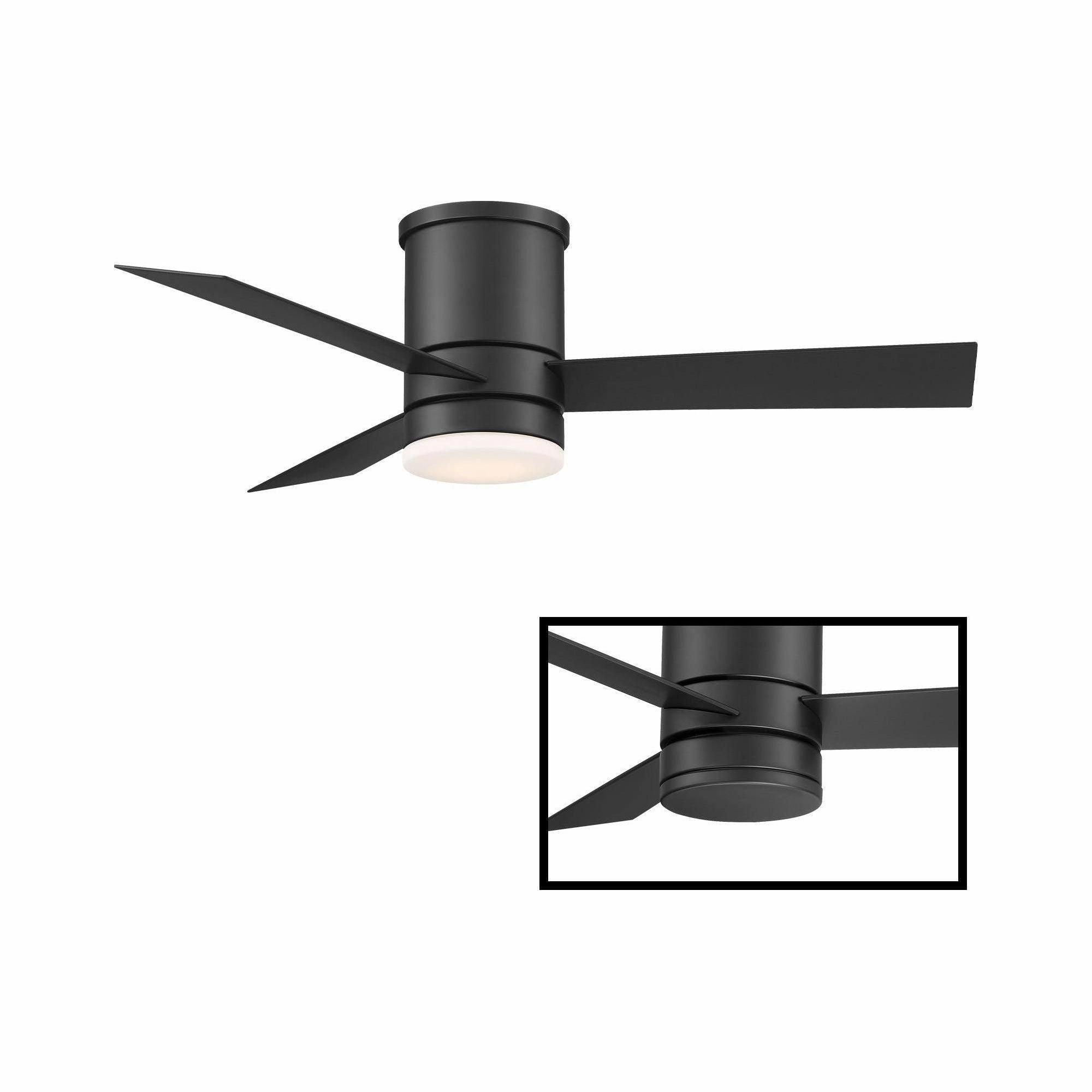 Axis Indoor/Outdoor 3-Blade 44" Smart Flush Mount Ceiling Fan with LED Light Kit and Remote Control