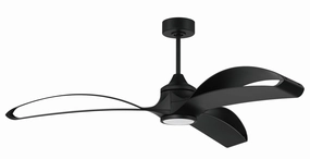 Bandeaux 60"Ceiling Fan Flat Black stylish medium fans for contemporary homes